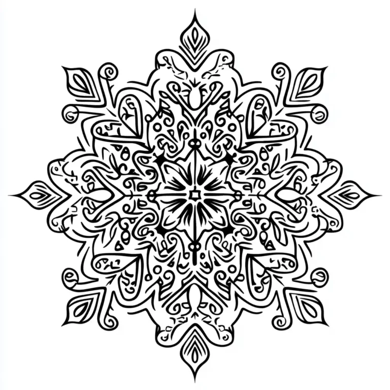 Sierlijke sneeuwvlok met ornamenten